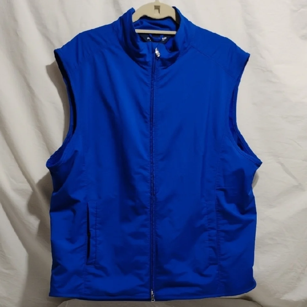 (X5) SALE! Polo Ralph Lauren Polo Golf Blue Zip Up Vest Sz.XL Worn Once Unisex